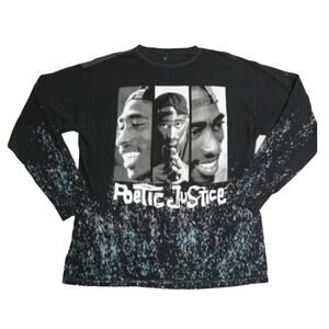 Philco's Poetic Justice Mens Large Long Sleeve Tupac Shakur 100% Cotton Tee